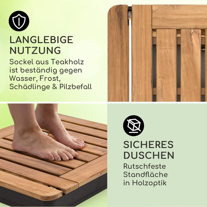 blumfeldt Mobile Gartendusche, Aussendusche für den Garten, Bodendusche mit 4m Wasserstrahlhöhe, Bod