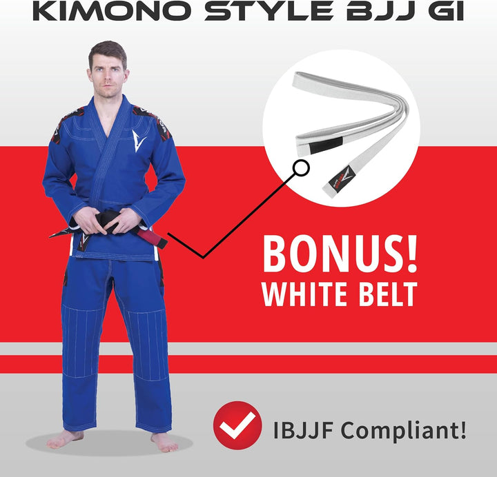 Vector Brazilian Jiu Jitsu (BJJ) Gi Kimono, vorgeschrumpft, geringes Gewicht, in Pearl-Weave gewebt,