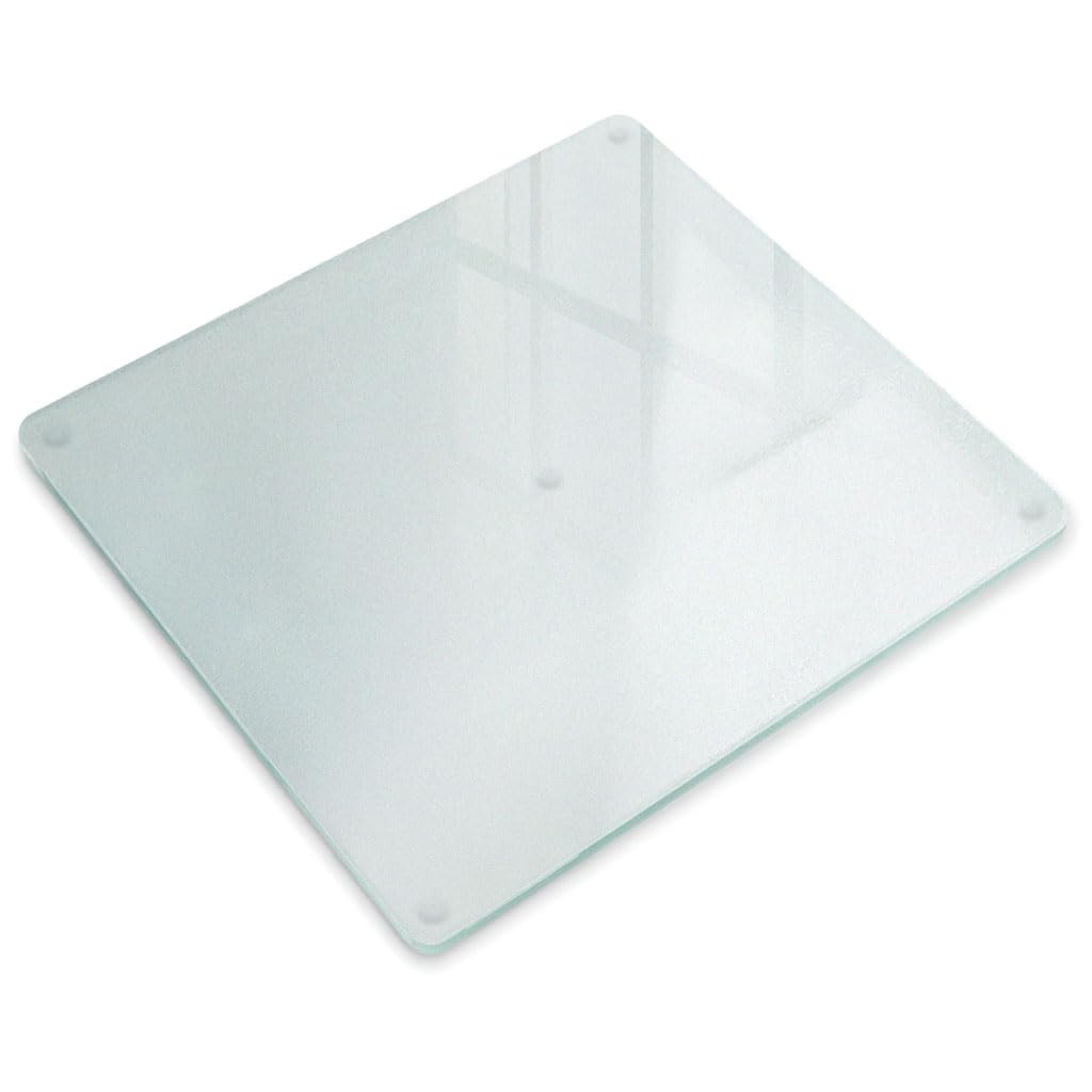 Schneidebrett 60x52 cm Rechteckige für Küche mit Rutschfesten Silikonfüssen Matt Hartglas Küchenplat