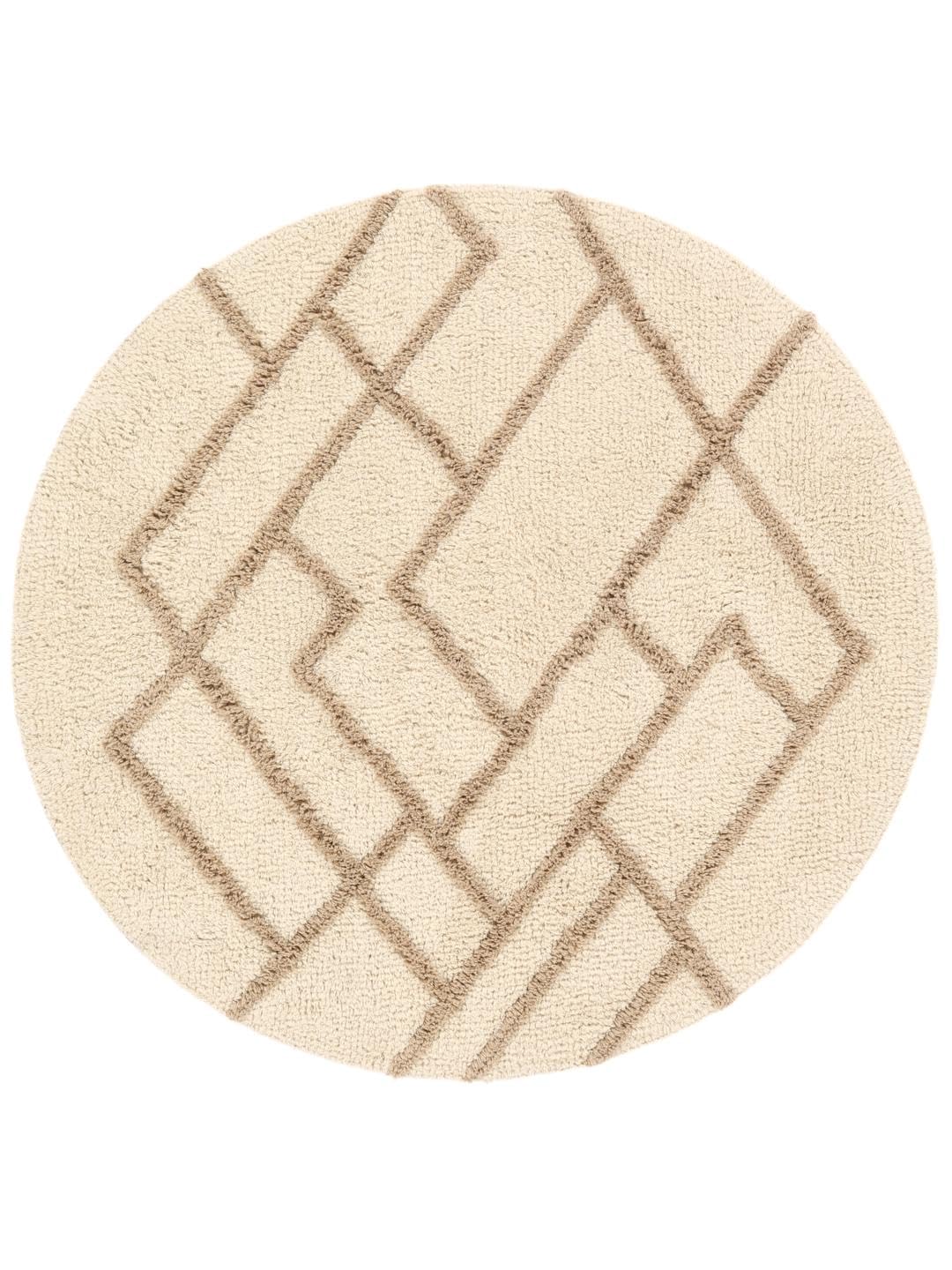 RugVista Badematte Riviera, ∅ 90 cm, Rund, Mittelflor, Moderner Badteppich, Maschinenwaschbar bis 30