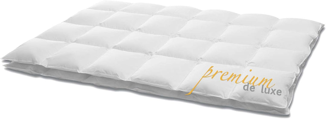 HANSKRUCHEN Premium de Luxe Daunendecke 260x220 cm - Leicht / Übergang - Made in Germany Kassettende