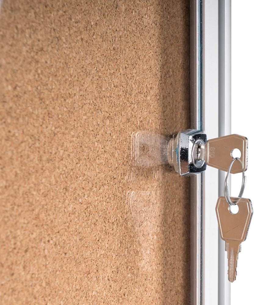 Bi-Office Schaukasten Vitrine"Enclore Extra", Kork, geeignet für 1 x DIN A4, silberner Aluminiumrahm