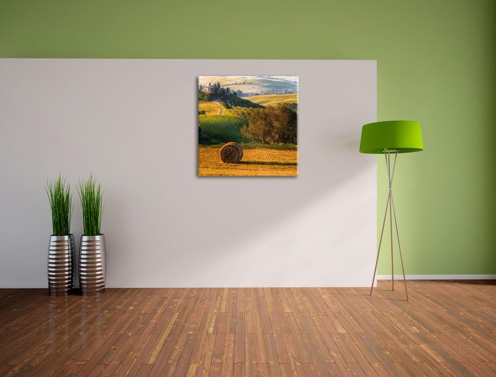 Pixxprint Italienische Toskana Landschaft als Leinwandbild/Grösse: 70x70 cm/Wandbild/Kunstdruck/fert