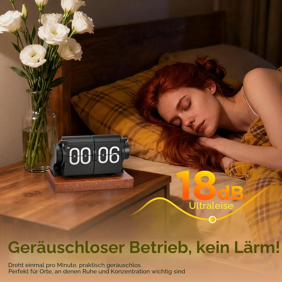 Flip Clock, Retro-Flip-Uhr, Neues USB C Wecker Digital, Grosse Zahl Mechanische Schreibtischuhr, Vin