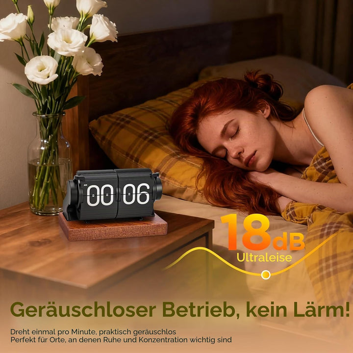 Flip Clock, Retro-Flip-Uhr, Neues USB C Wecker Digital, Grosse Zahl Mechanische Schreibtischuhr, Vin