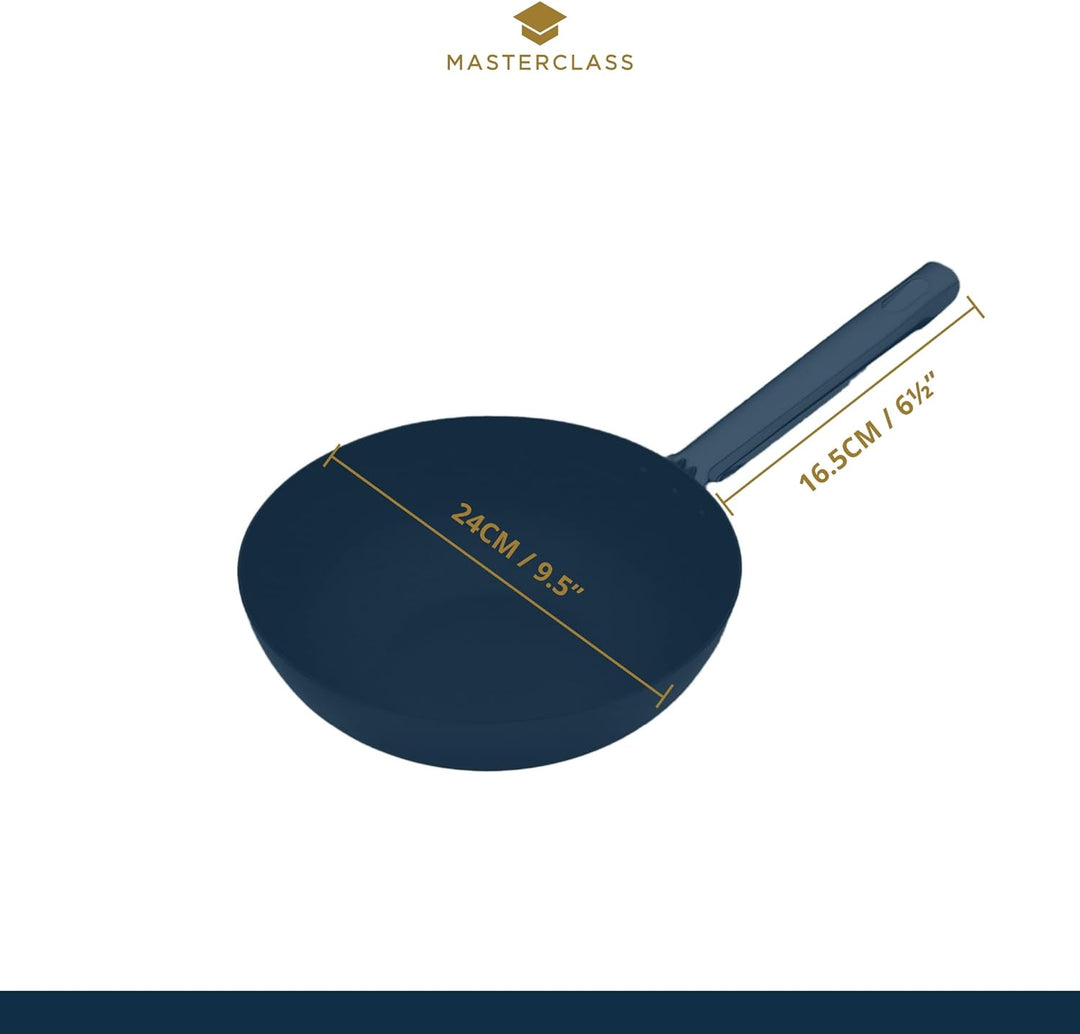 Master Class Induktionstauglicher Professional Carbon-Antihaft-Wok, Stahl, Schwarz, 24 cm, 42.2 x 24