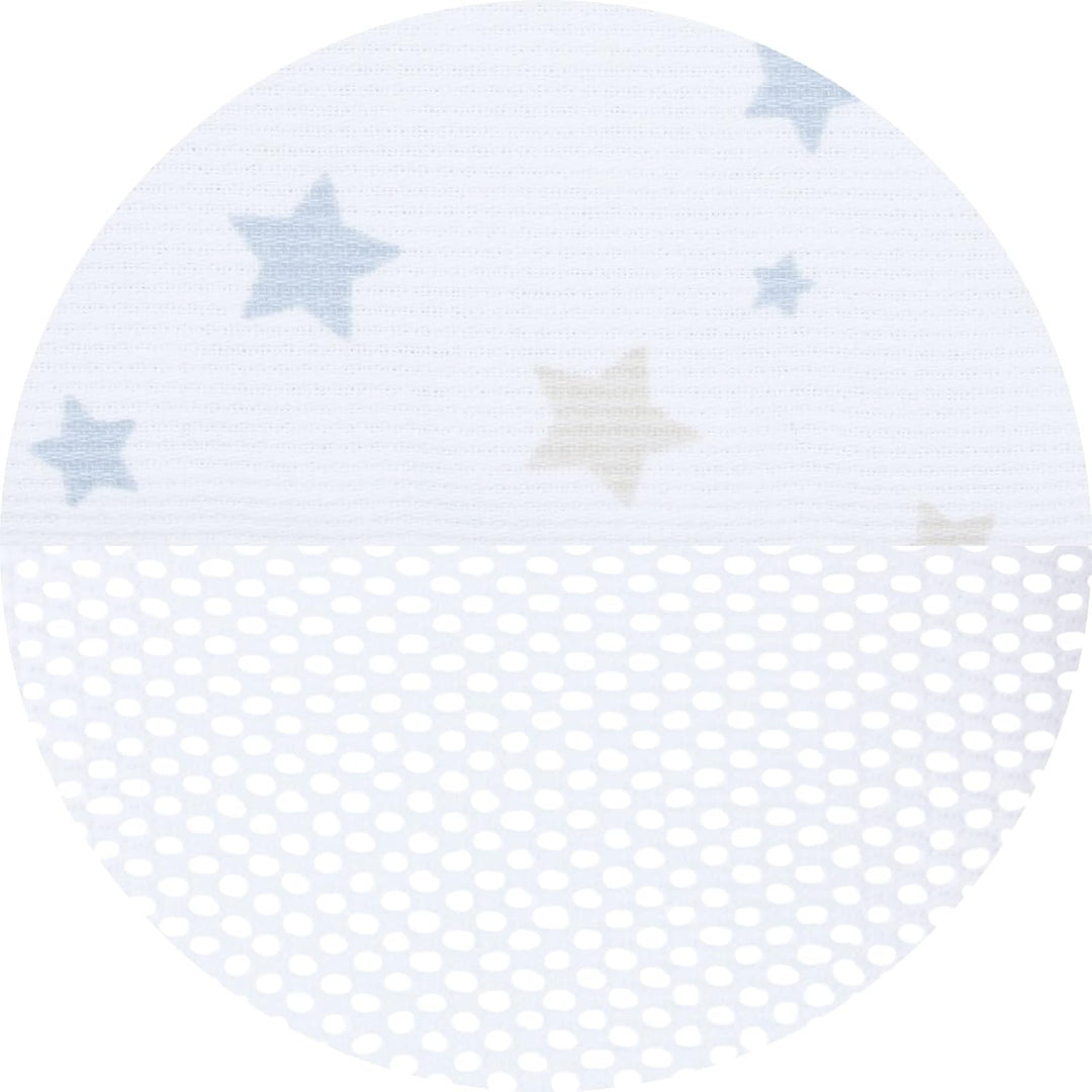 babybay Nestchen Mesh-Piqué passend für Modell Maxi, Boxspring und Comfort, weiss Sternemix sand/azu
