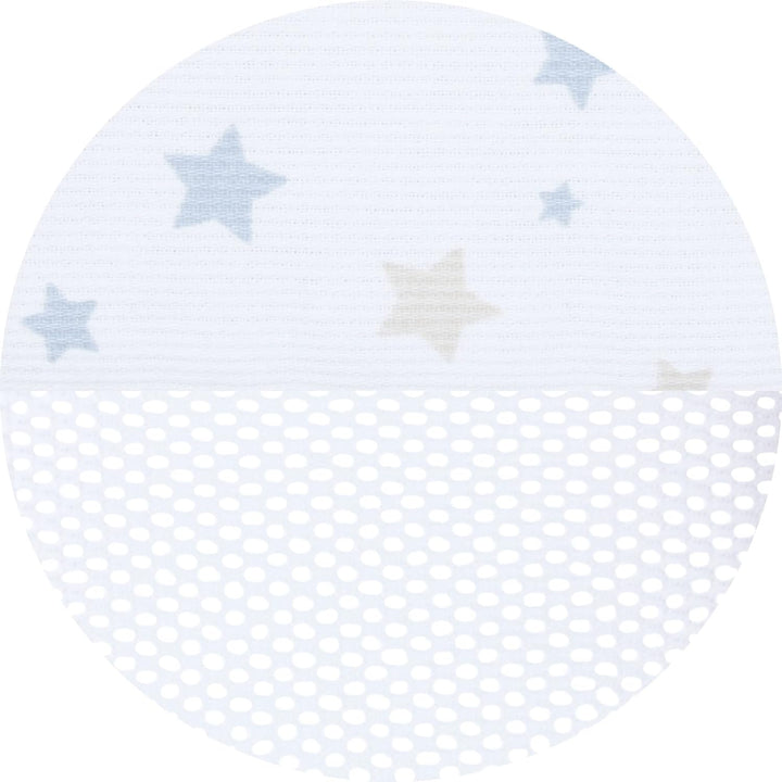 babybay Nestchen Mesh-Piqué passend für Modell Maxi, Boxspring und Comfort, weiss Sternemix sand/azu