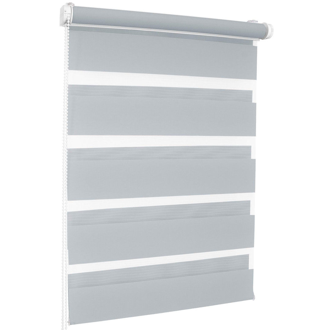 ROLLMAXXX Duo-rollo Doppelrollo Klemmfix ohne Bohren (90 x 220 cm, Hellgrau) 90 x 220 cm Hellgrau, 9