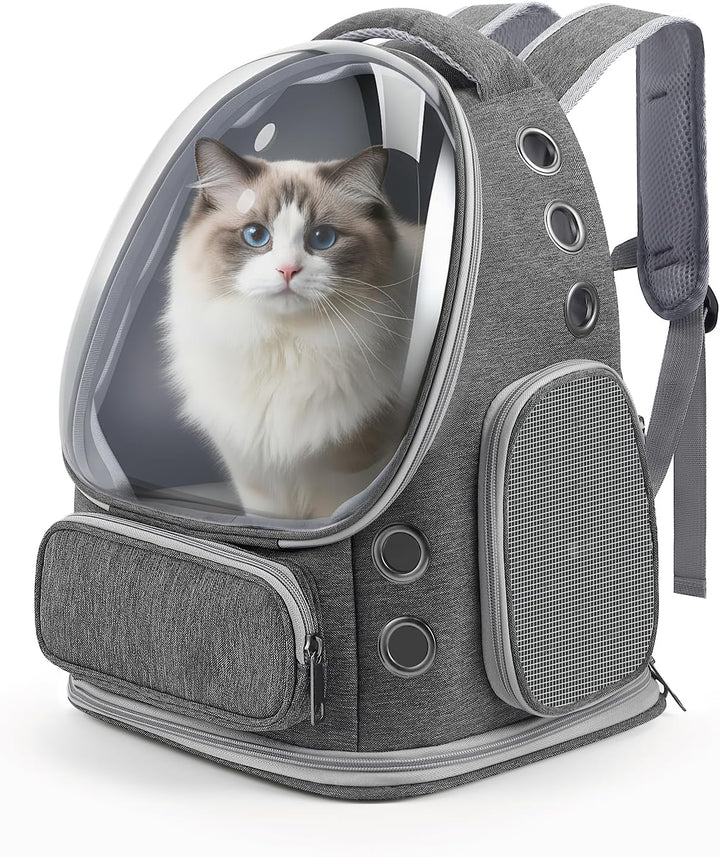 Katzenrucksack Bubble Transparent, Haustier Rucksack mit Netzfenster - Tragbarer & Faltbarer Hundetr