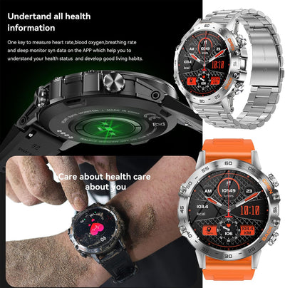 Smartwatch Herren mit Telefonfunktion 1,39" Voll Touchscreen Uhren Fitness Tracker 123 Sportmodi Akt