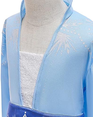 Timesun ELSA Mädchen Prinzessin Elsa Kleid Kostüm Karneval Cosplay Eisprinzessin Set aus Diadem, Han