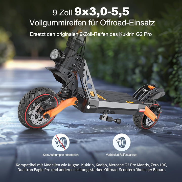 9x3,0-5,5 Vollreifen für Kukirin G2 pro, Zero 10X, Dualtron Eagle Pro Elektroroller Ersatzreifen Vol