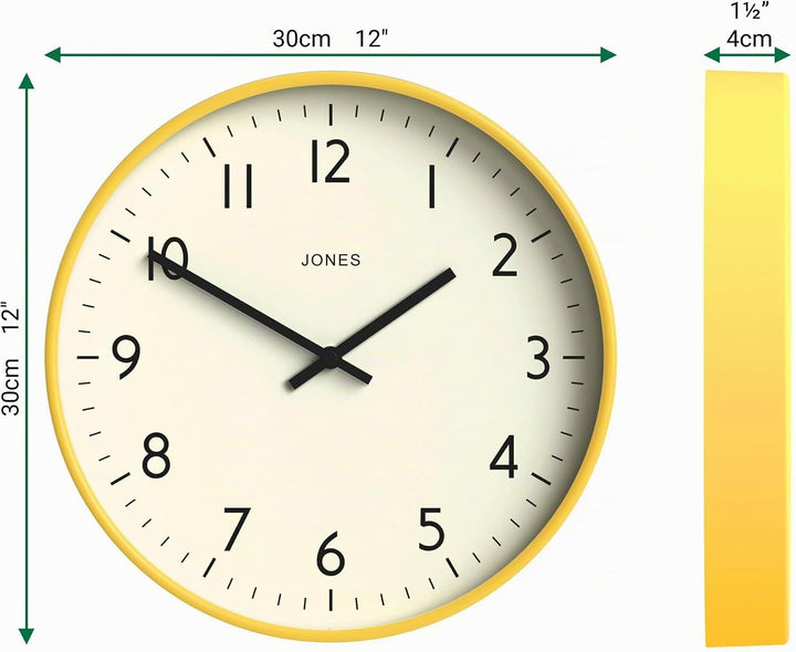 JONES CLOCKS® Studio Runde Wanduhr – Runde Uhr – Moderne Uhr – Designer Wand Uhren – Küchenuhr – Woh