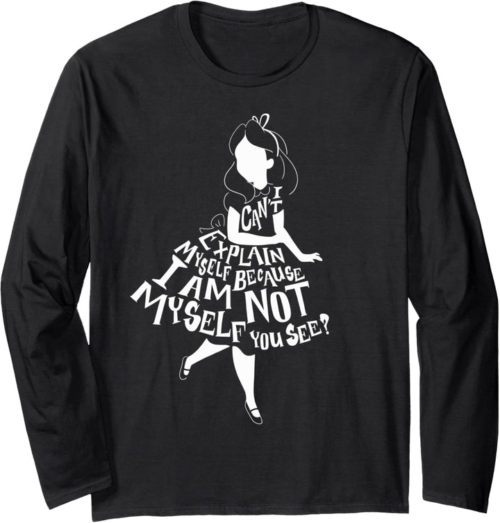 Disney Alice In Wonderland I Can't Explain Myself Silhouette Langarmshirt