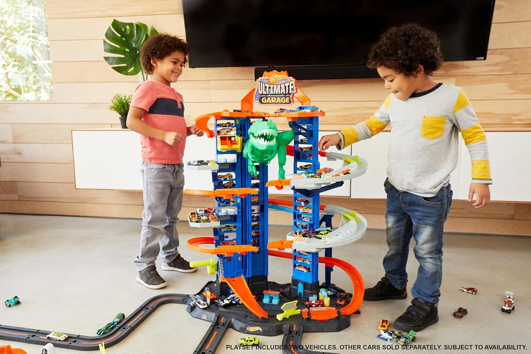 Hot Wheels City Robo T-Rex Ultimate Garage Multi-level multi-play mode Stores 100 plus 1:64 scale ca