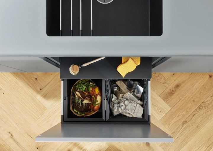 BLANCO SELECT II Compact 60/2 | Kunststoff, Aluminium | 60er Unterschrank | Auszugssystem zur Fronta