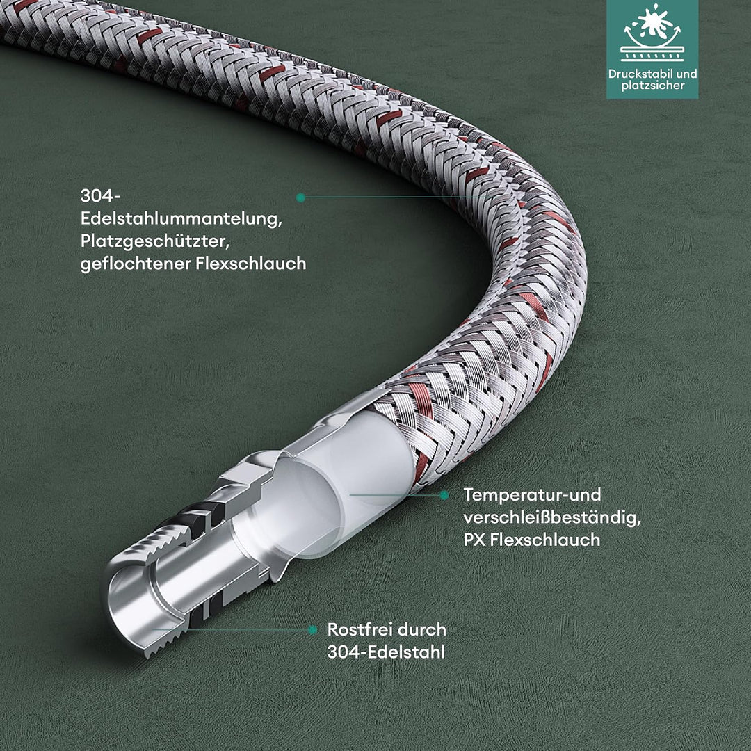 Mai &amp; Mai Wasserhahn Bad 31,3cm hoch, Waschtischarmatur Grau | Einhebelmischer Mischbatterie Bad Arm
