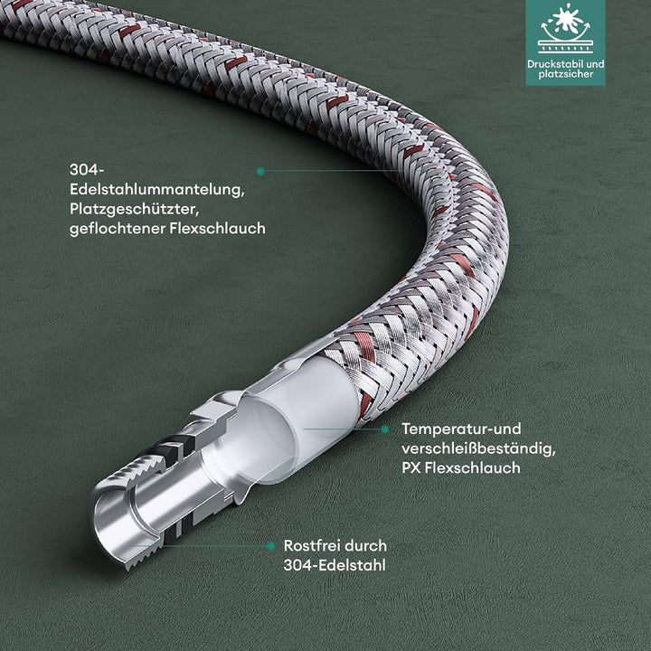 Mai &amp; Mai Wasserhahn Bad 31,3cm hoch, Waschtischarmatur Grau | Einhebelmischer Mischbatterie Bad Arm