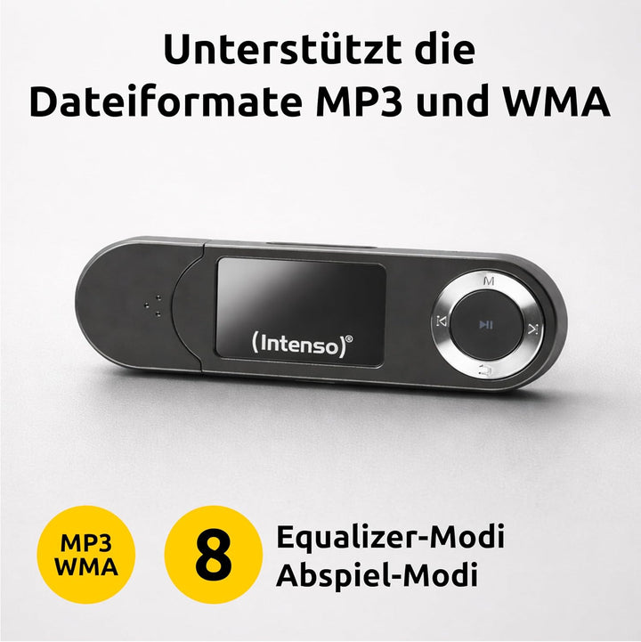 Intenso Music Walker MP3 Player 64 GB mit LCD Display, microSD Karte, USB 2.0, AAA Batterie, Kopfhör