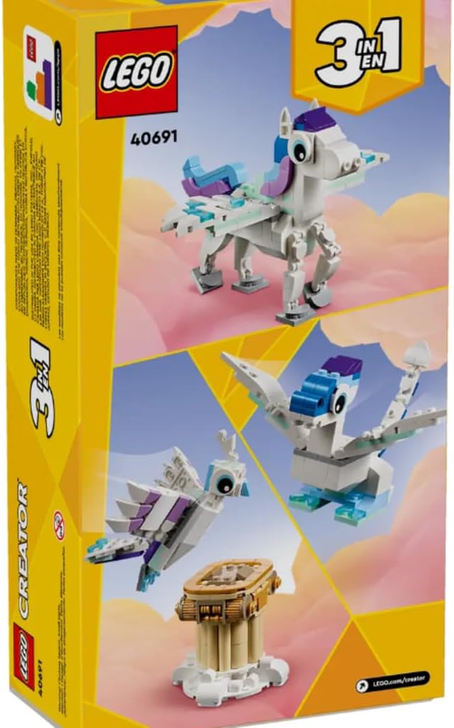 LEGO Creator Mythisches Pegaso, 3-in-1-Set zum Bauen, Spiele für Kinder, Mädchen, Jungen und Mädchen