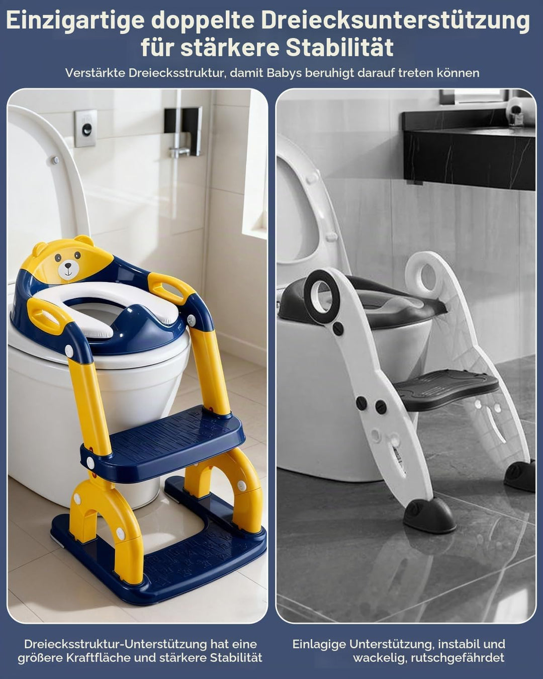 Toilettensitz Kinder mit Treppe,2-in-1 Kinder WC Sitz Toilette für Kinder mit Gepolstertem Sitz, Kin