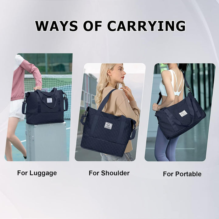 Reisetasche Damen Sporttasche 40x20x25 Ryanair Handgepäck Tasche Weekender Bag Schwimmtasche Wasserd