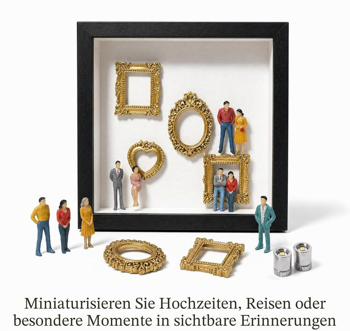 DIY Mini Museum Silhouette Box, Foto Erinnerungsanzeige Set, Fotospeicher Bilderrahmens mit 8 Mini G