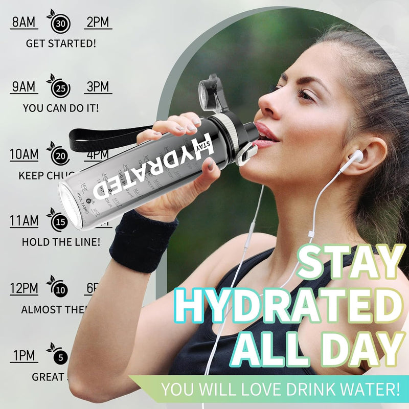 Mevoly Trinkflasche, 1L Wasserflasche Auslaufsicher BPA-Frei aus Tritan, 1 Liter Trinkflasche Sport
