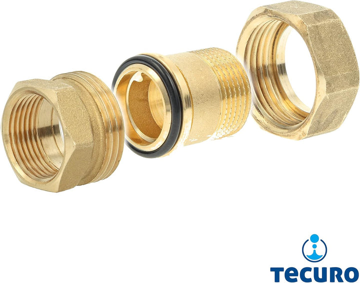 tecuro Verschraubung IG x AG 1 1/4 (5/4) Zoll, konisch dichtend - MS-blank CW617N 1 1/4 Zoll, 1 1/4