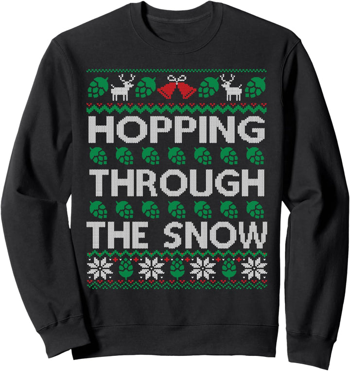 Hopping Through The Snow | Craft Beer Hässliche Weihnachten Sweatshirt