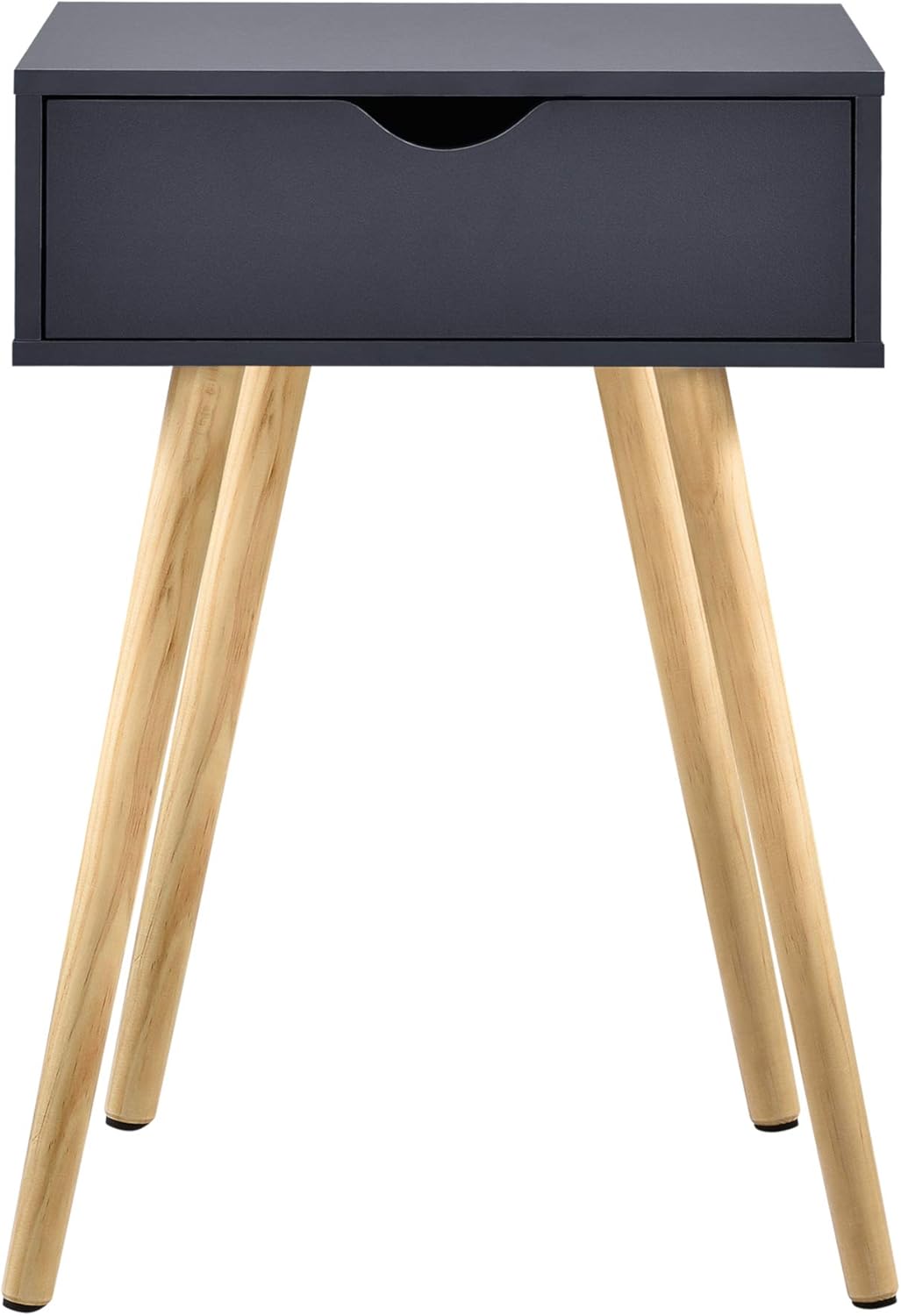 [en.casa] Beistelltisch 'Sörby' mit Schublade Dunkelgrau Retro 60x40x30 cm Kommode Nachttisch Schubl