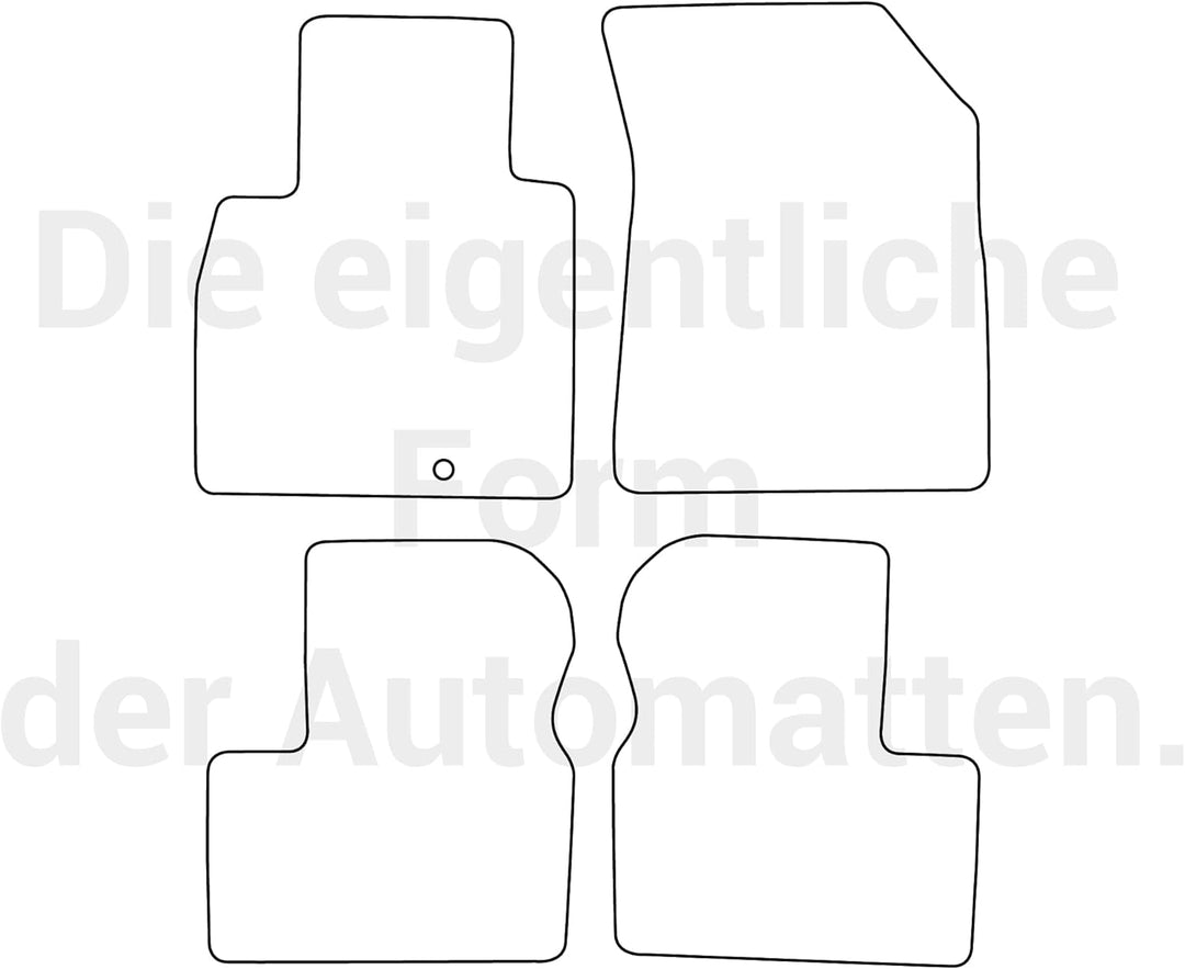 Fussmatten Auto Velours Autoteppiche Schwarz Automatten Set 4-teilig passend für Nissan Micra 2010-2