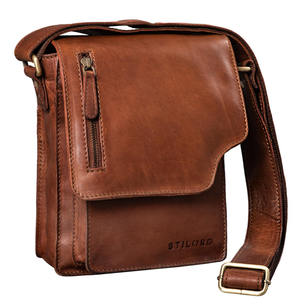 STILORD 'Pete' Umhängetasche Leder klein Männer Schultertasche Vintage Messenger Bag Herren 8,4 Zoll