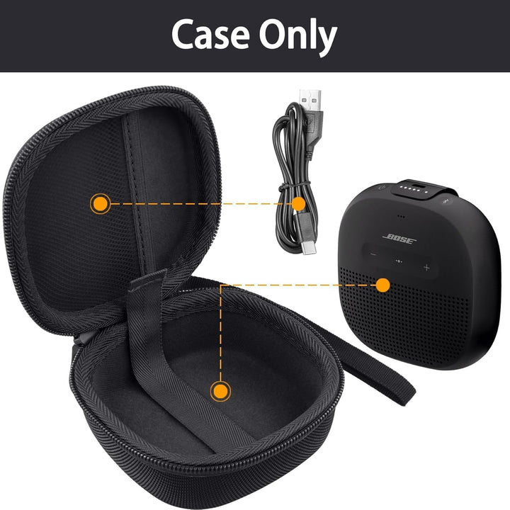 Aenllosi Hart Tasche Hülle für Bose SoundLink Micro Bluetooth Lautsprecher, Nur Tasche(Schwarz) Schw