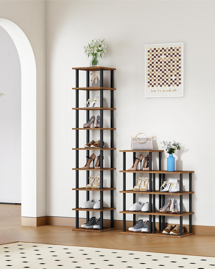CHOEZON Regal mit 9 Ebenen, Bücherregal, Schmales Schuhregal, DIY-Schuhablage, Schuhaufbewahrung, St