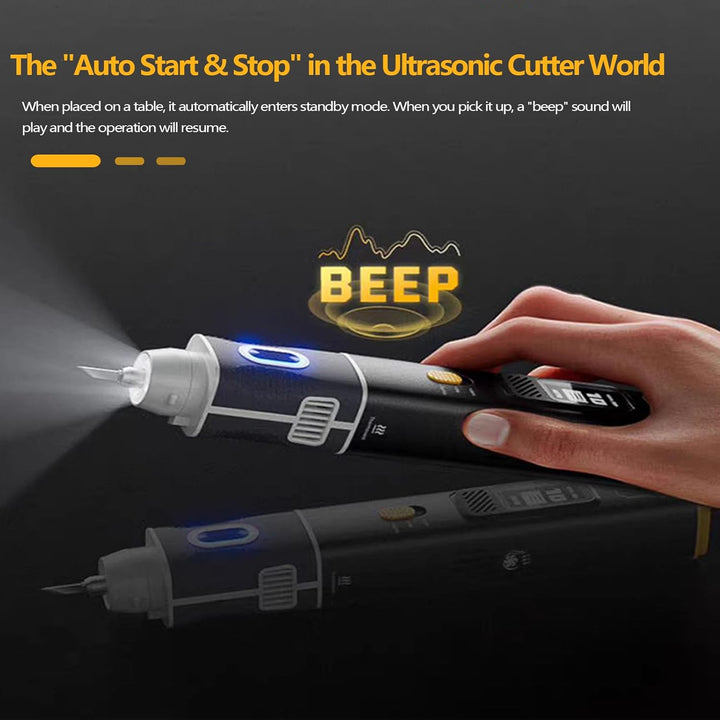 Kabelloser Ultrasonic Cutter, 40 kHz Arbeitsfrequenz, 30 Watt Hochleistung, 1000 mAh Akku mit USB-La