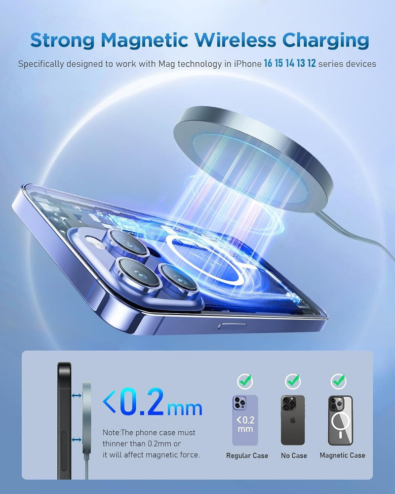 Mag-Safe Ladegerät Wireless Charger für iPhone: Magnet Ladestation Induktive kabellos Ladepad Kompat