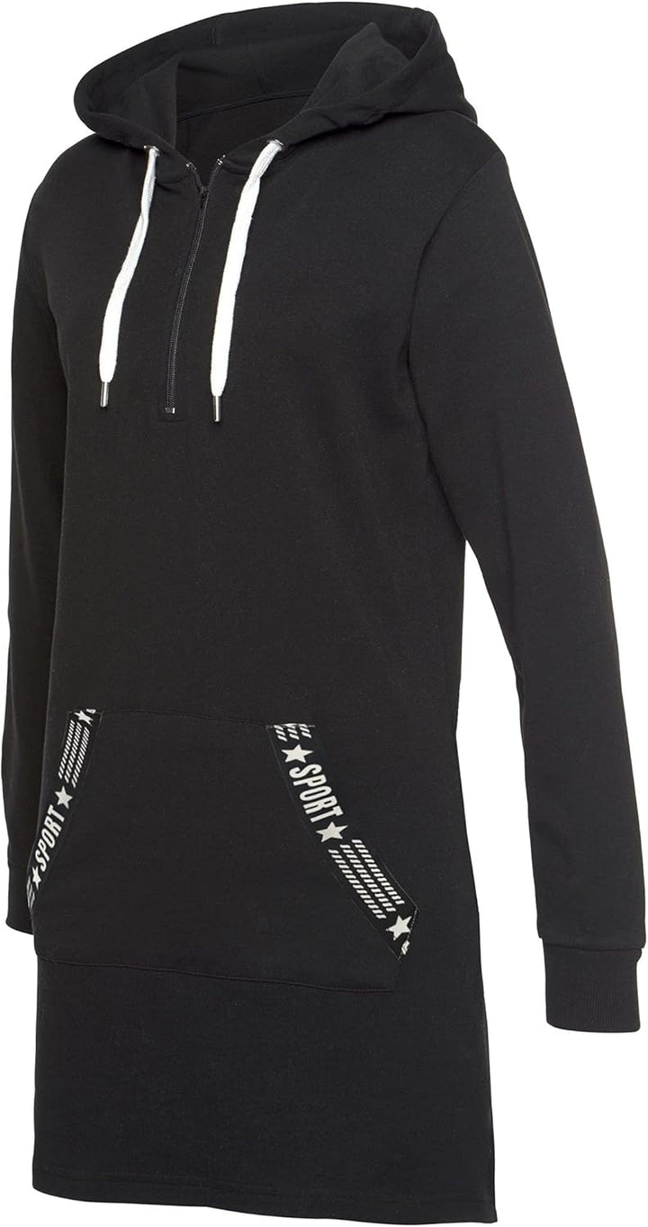 TrendiMax Damen Hoodie Kleid Herbst Langarm Sweatshirts Kapuzenpullover Streetwear Jumper Pullover M