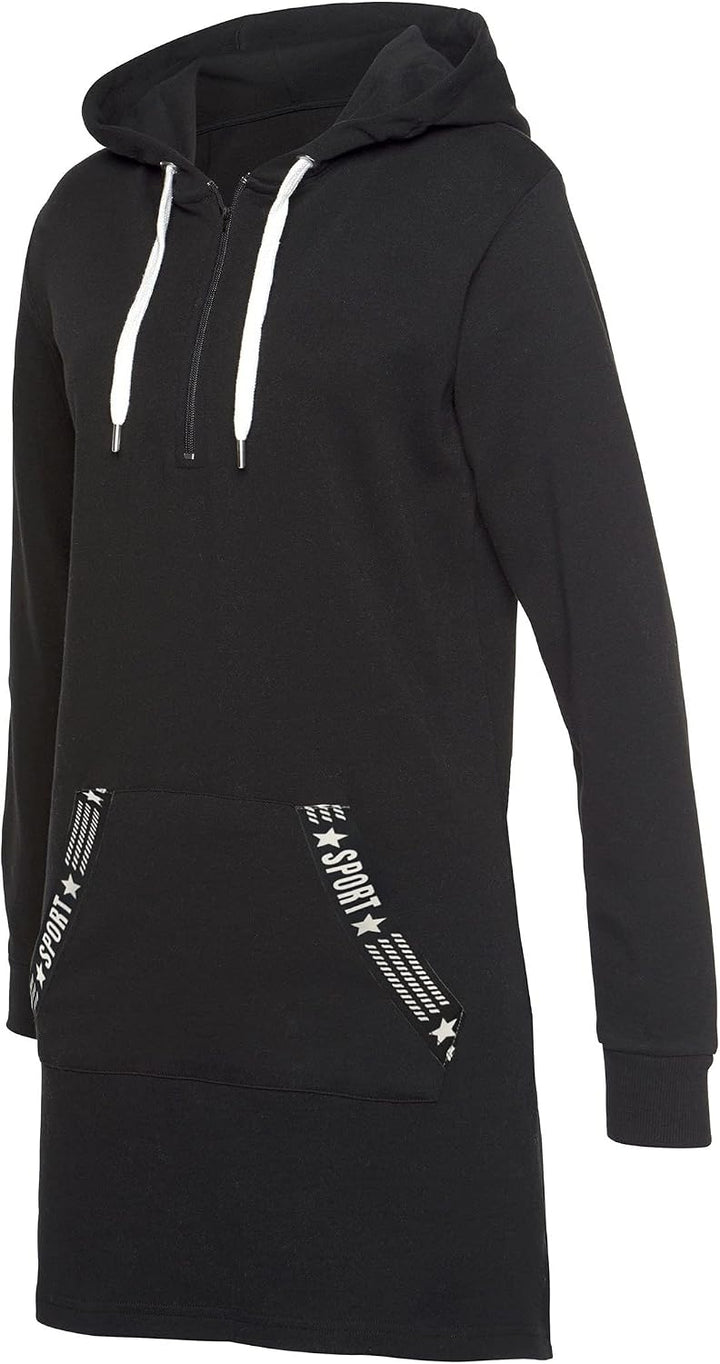 TrendiMax Damen Hoodie Kleid Herbst Langarm Sweatshirts Kapuzenpullover Streetwear Jumper Pullover M