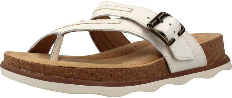 Clarks Damen Brynn Madi Flipflop 39 EU White Leather, 39 EU White Leather