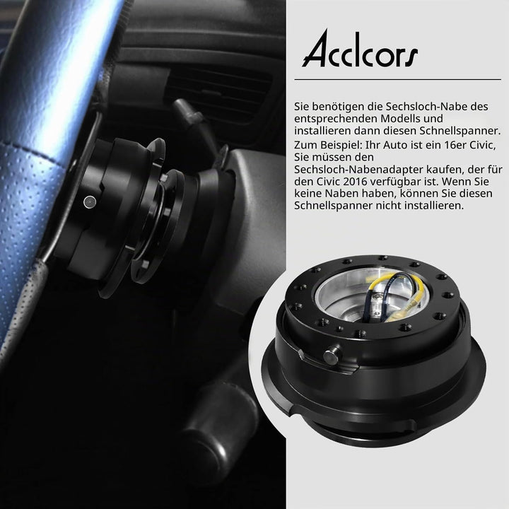 Acclcors Lenkrad Schnellspanner, Universal 6-Loch Snap Off Boss Kit für Rennen/Rallye/Motorsport (Ge