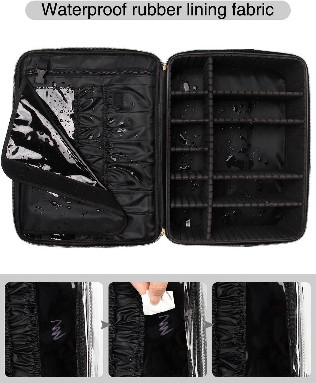 Relavel Extra Grosse Makeup Tasche Leder Reise Makeup Zug Tasche Professionelle Makeup Künstler-Tasc