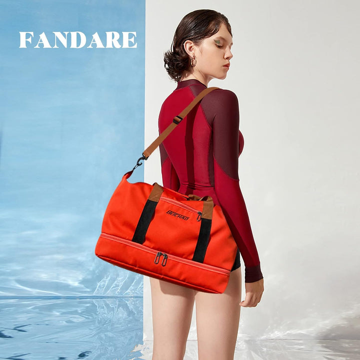 FANDARE Reisetaschen Handgepäck Duffel Tasche Sporttasche Übernachtung Sporttasche Tote Handtasche D
