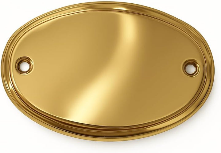Edel Design Ovales grosses Messing Schild - Türschild - Länge 11,1 cm, Breite 7,3 cm, Höhe 0,5 cm mi