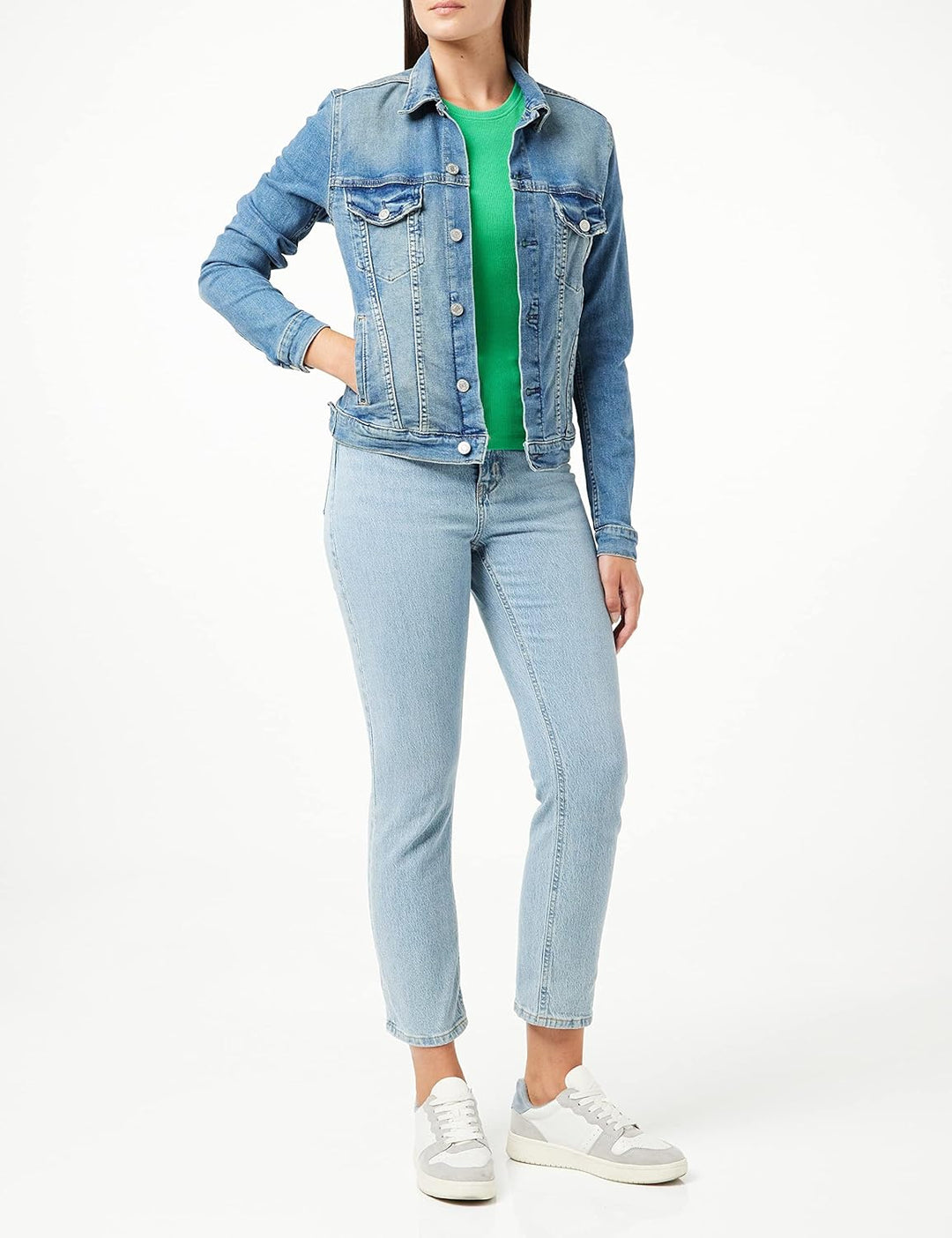 ONLY Damen T-Shirt M Chicory Coffee/Pack:simple Green, M Chicory Coffee/Pack:simple Green