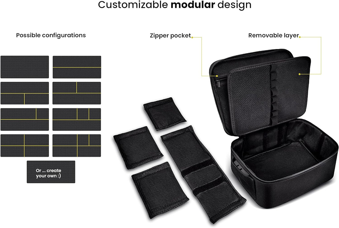 MYSTE BOX Geruchssichere Tasche mit Schloss, Karbonfutter, geruchsdicht, für die Reise, Schwarz, gro
