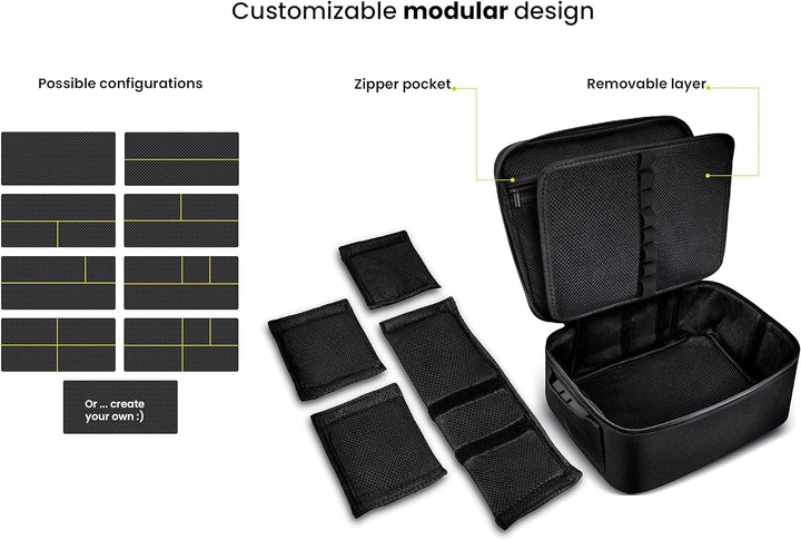 MYSTE BOX Geruchssichere Tasche mit Schloss, Karbonfutter, geruchsdicht, für die Reise, Schwarz, gro