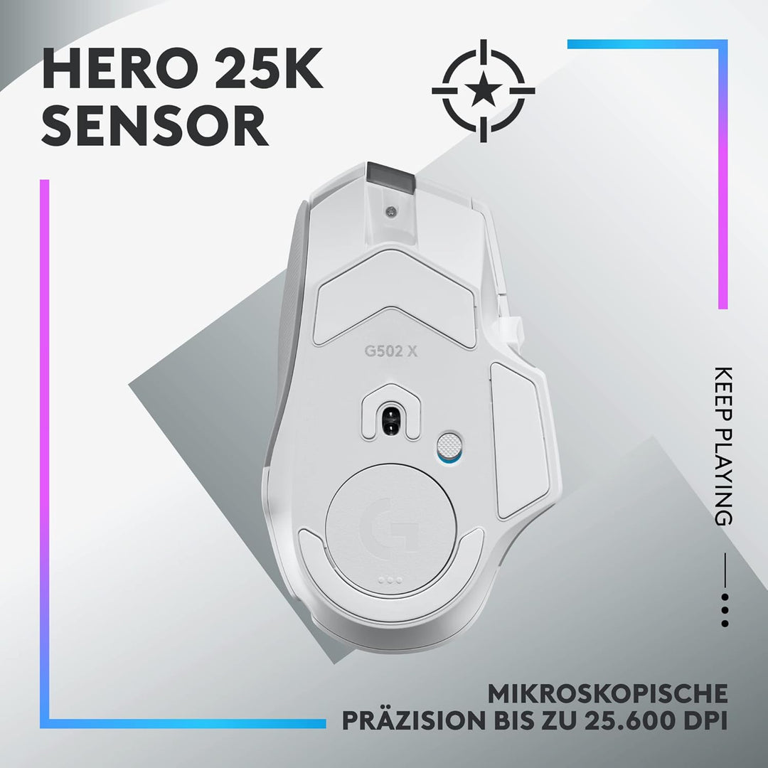 Logitech G502 X PLUS LIGHTSPEED Kabellose RGB-Gaming-Maus - Optische Maus mit LIGHTFORCE Hybridschal