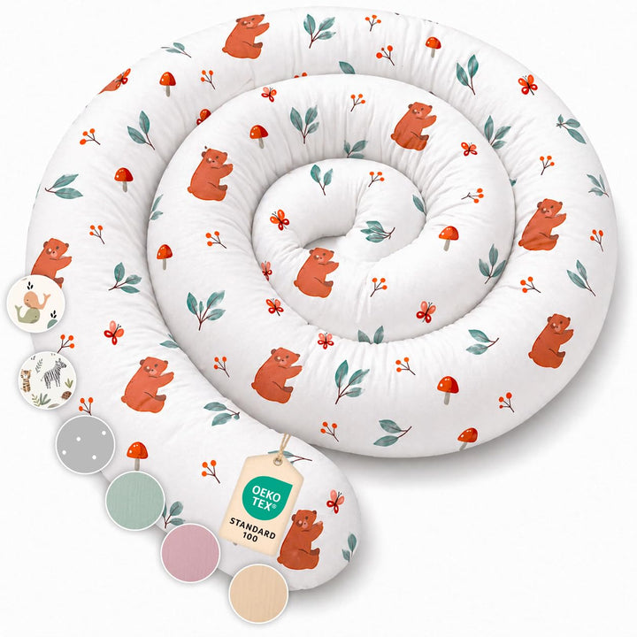 Seitenschläferkissen aus 100% Baumwolle – Bettschlange Body Pillow, Lange Kopfkissen Bettrolle, Nack